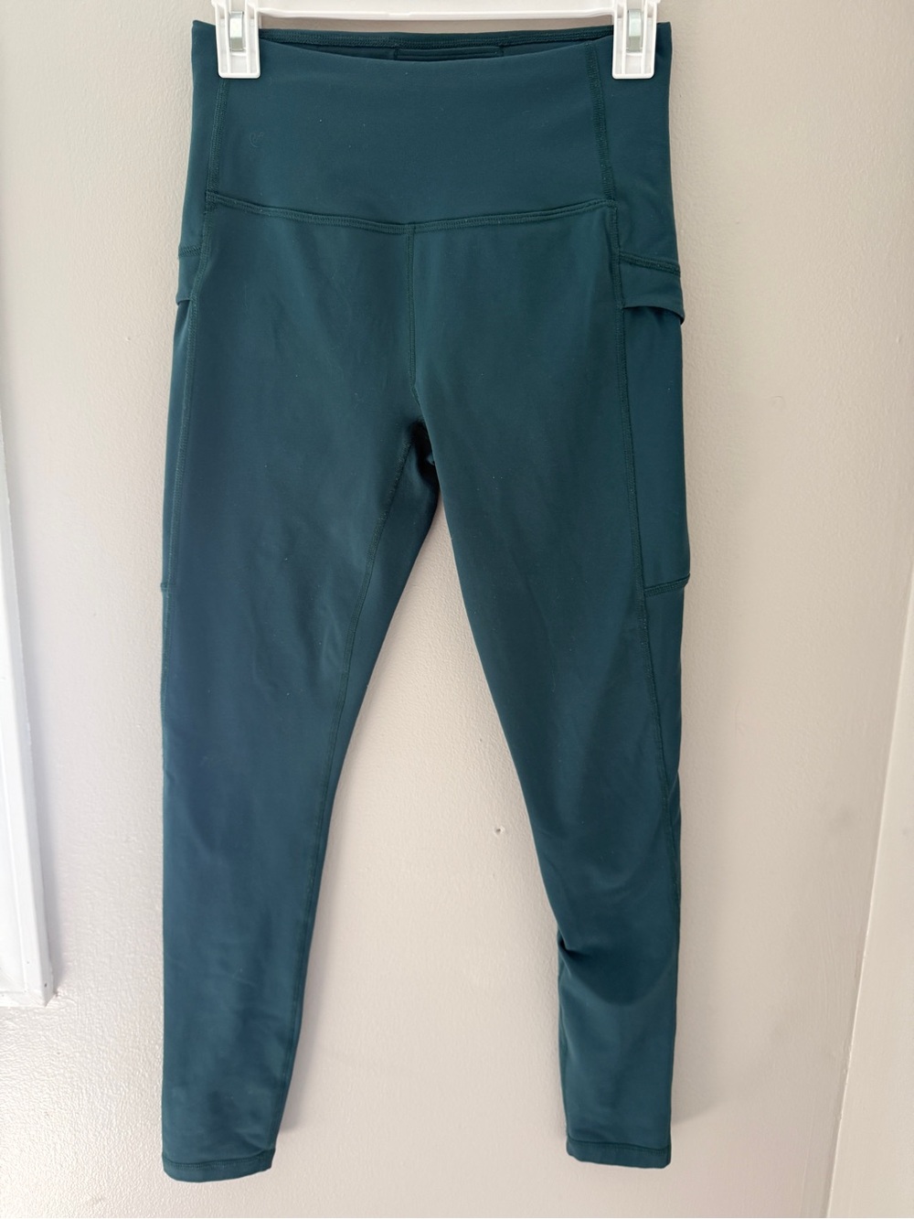 Prana Teal high waisted Leggings with side Pockets